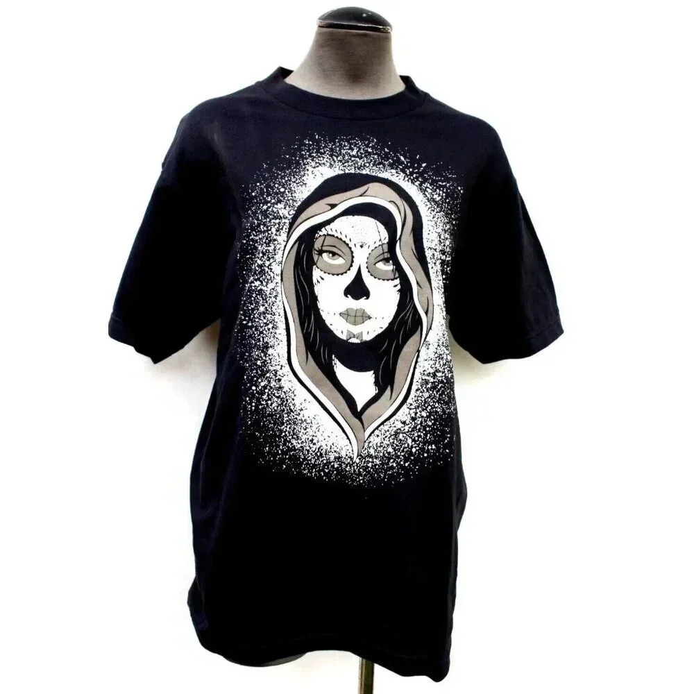 Vintage Men's Day Of Dead Dia De Los Muertos Sugar Skull Skelton T-Shirt Medium